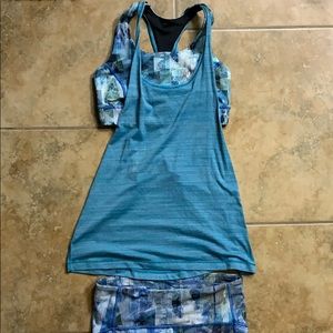 Lululemon blue matching set leggings and tank
